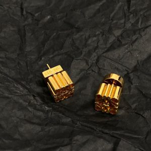 LOEWE GOLD Plated Sterling Anagram Stud Earrings