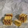 LOEWE GOLD Plated Sterling Anagram Stud Earrings